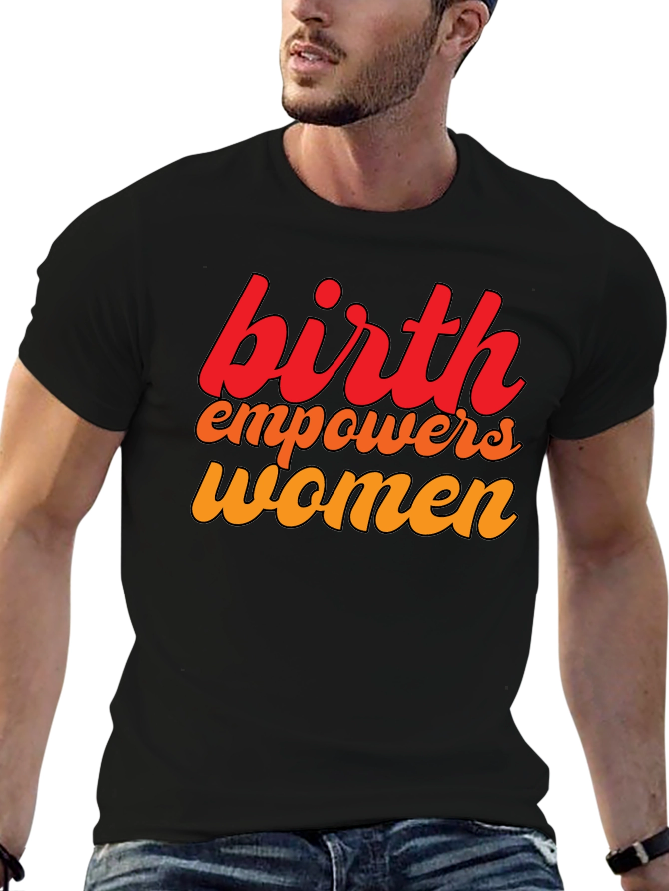 Birth Empowers Women Graphic Tee - Black