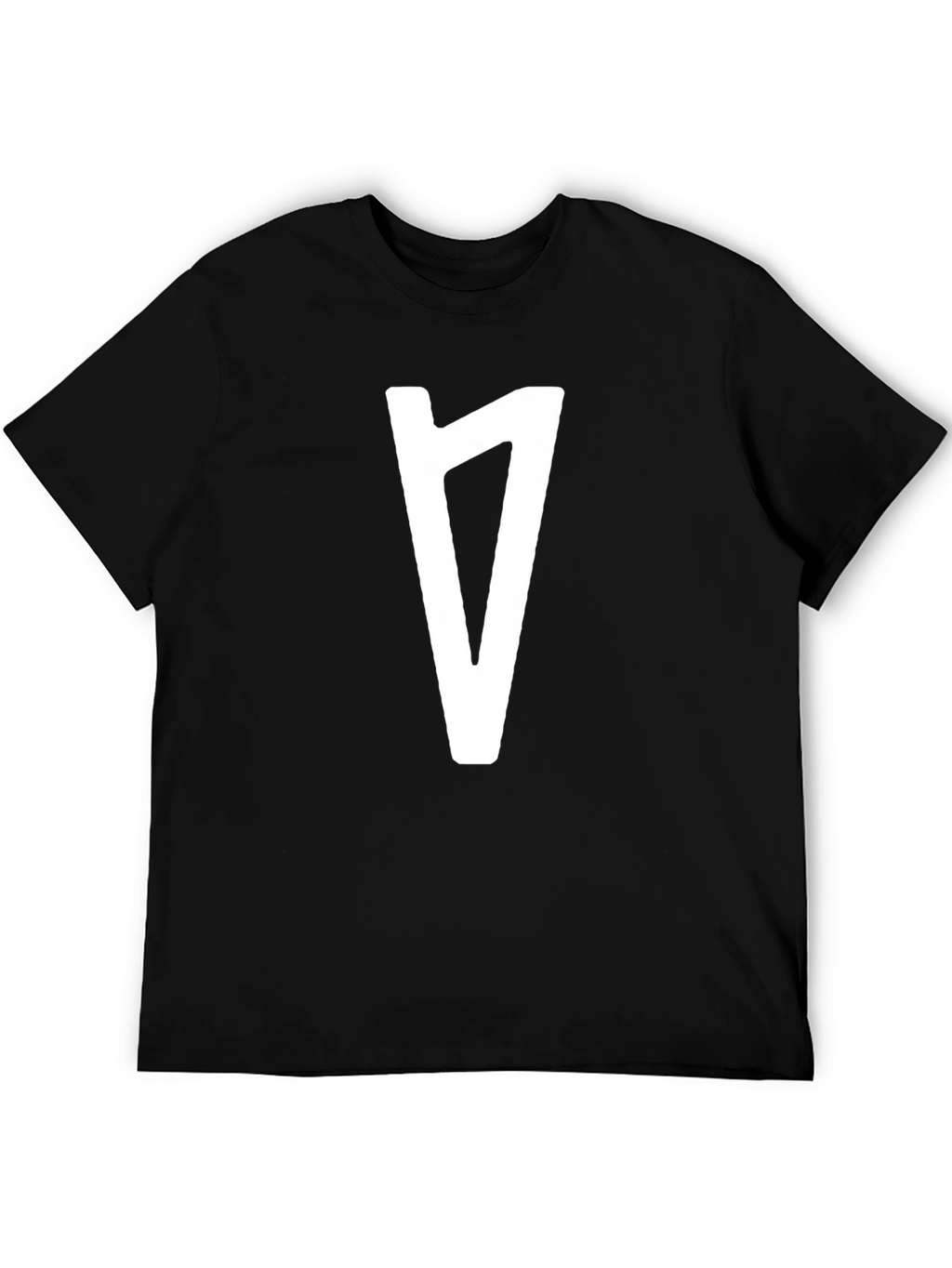 Modern Graphic Tee - Black with White Rune