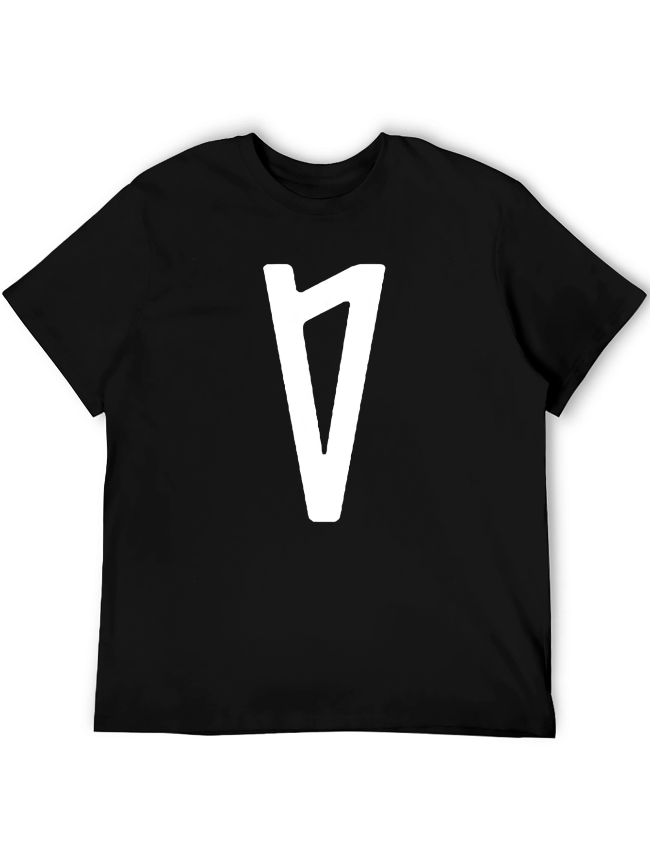 Modern Graphic Tee - Black with White Rune