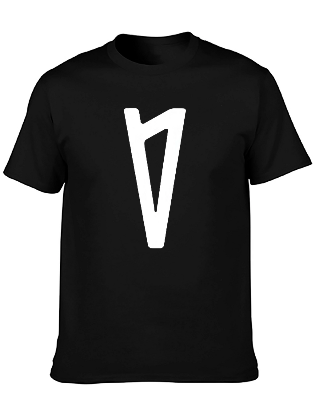 Modern Graphic Tee - Black with White Rune