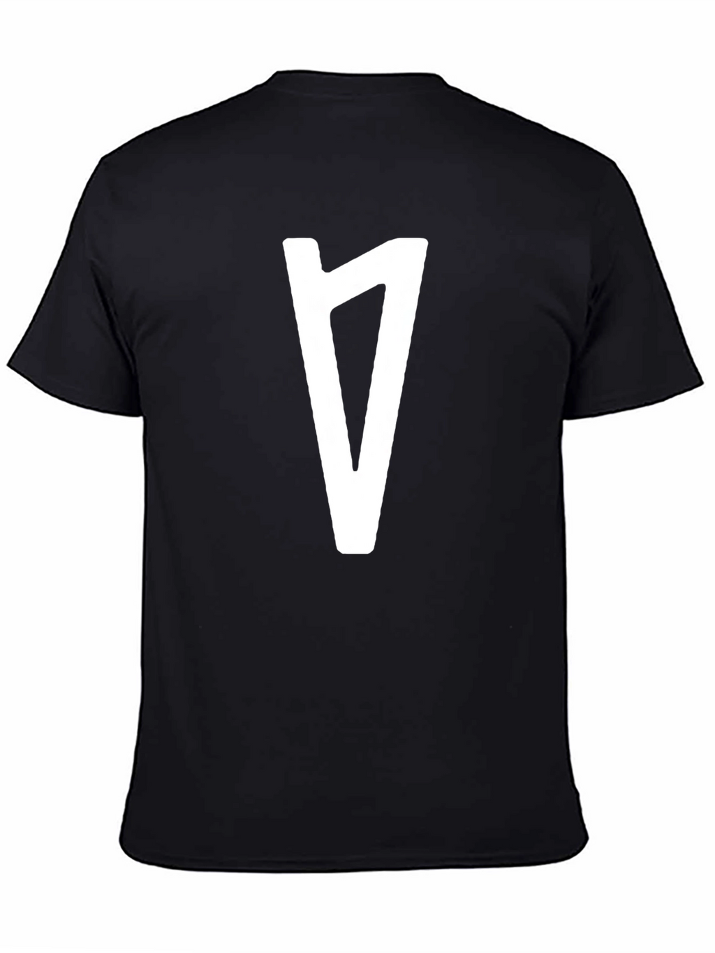 Modern Graphic Tee - Black with White Rune