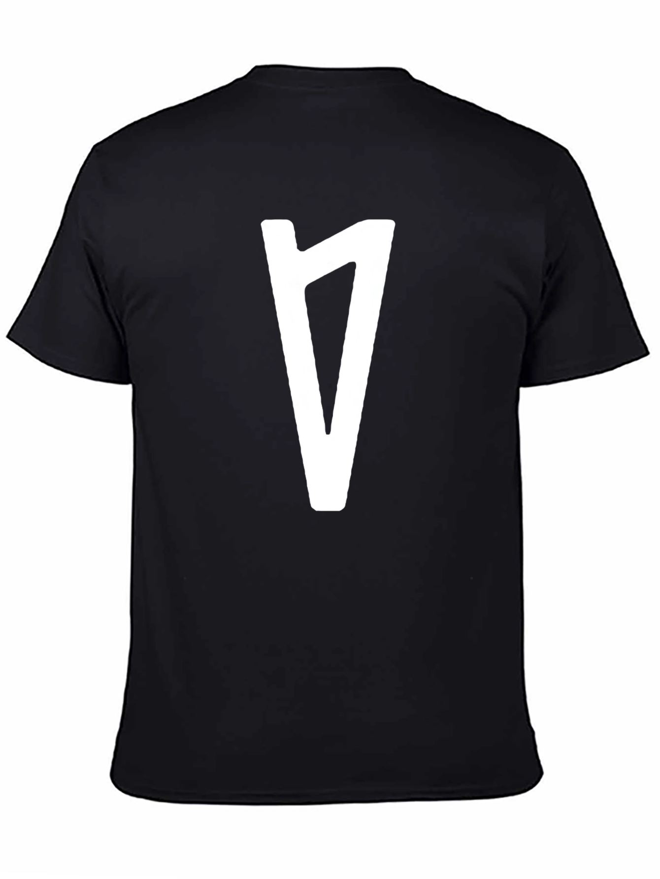 Modern Graphic Tee - Black with White Rune