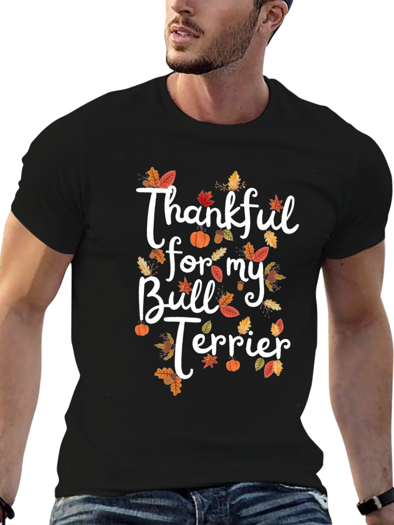 Thankful Bull Terrier Thanksgiving T-Shirt