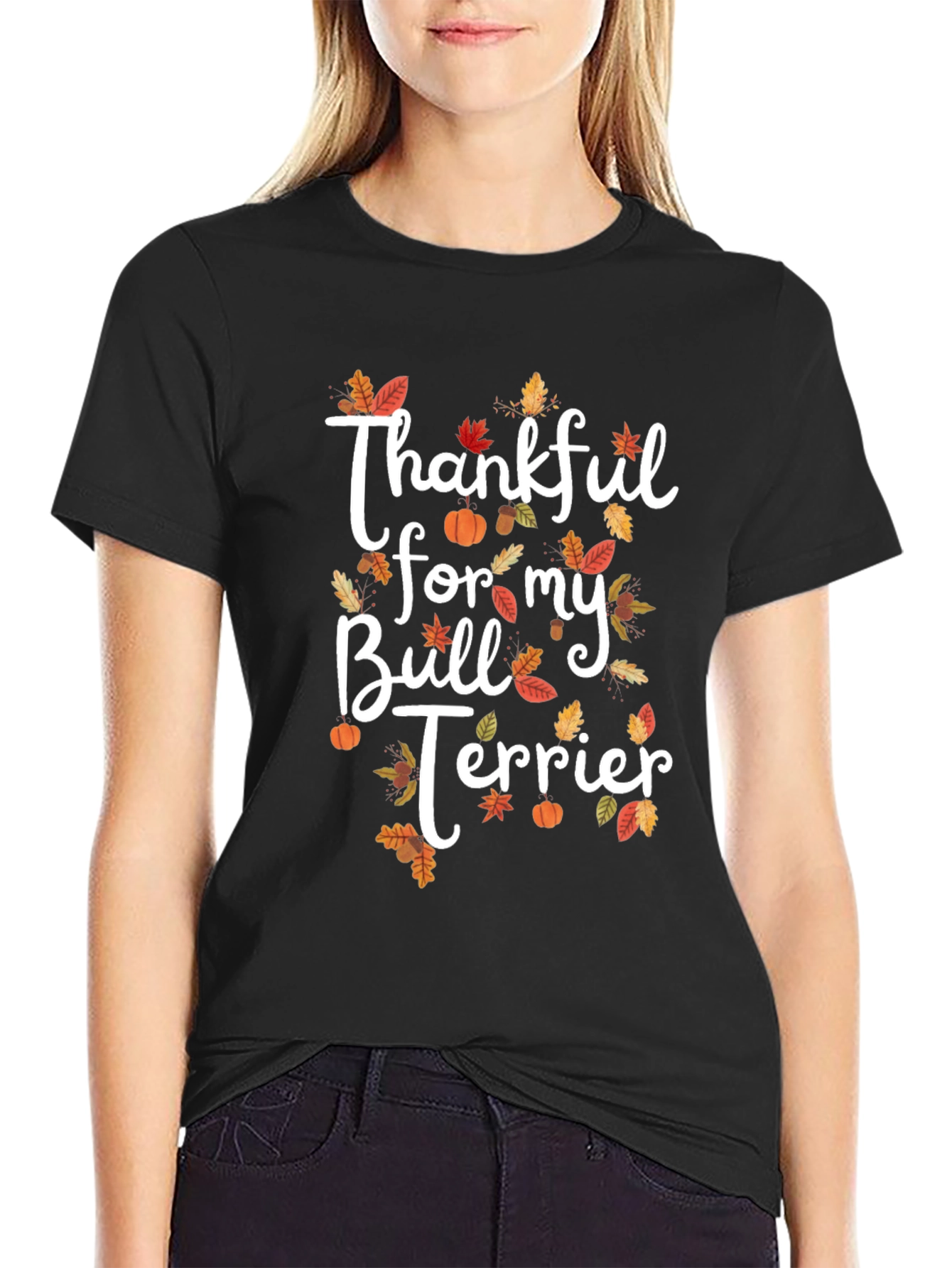 Thankful Bull Terrier Thanksgiving T-Shirt