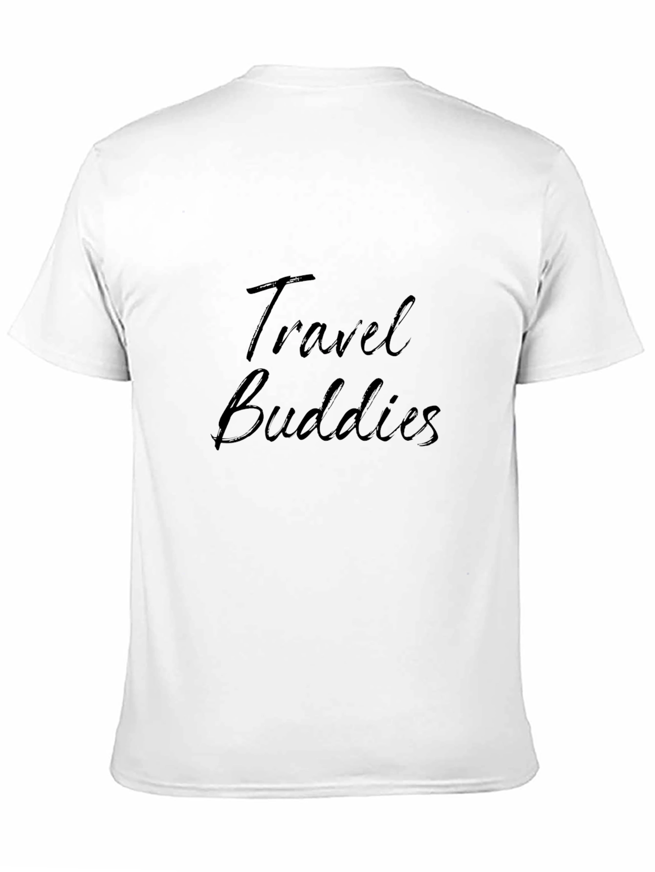 Travel Buddies Black Cotton T-Shirt