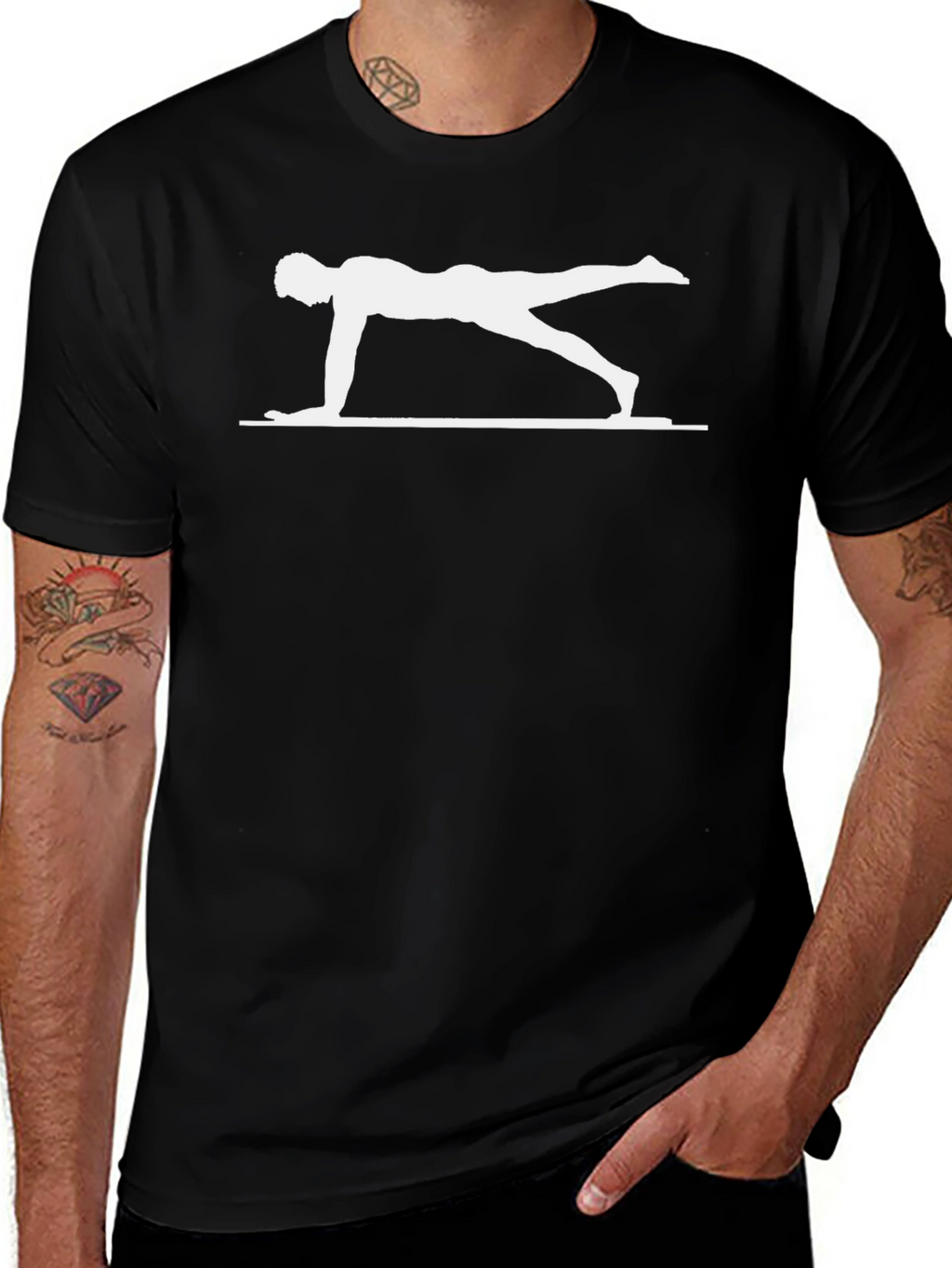 Yoga Pose Graphic T-Shirt - Black
