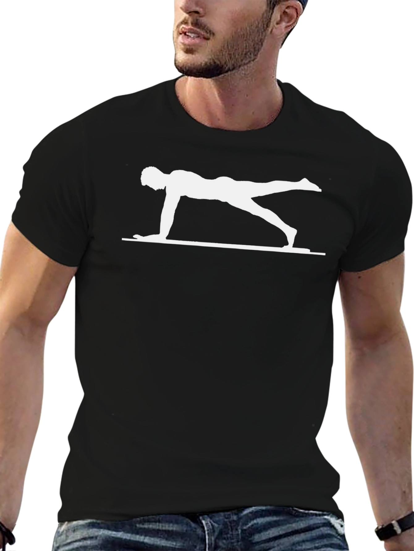 Yoga Pose Graphic T-Shirt - Black