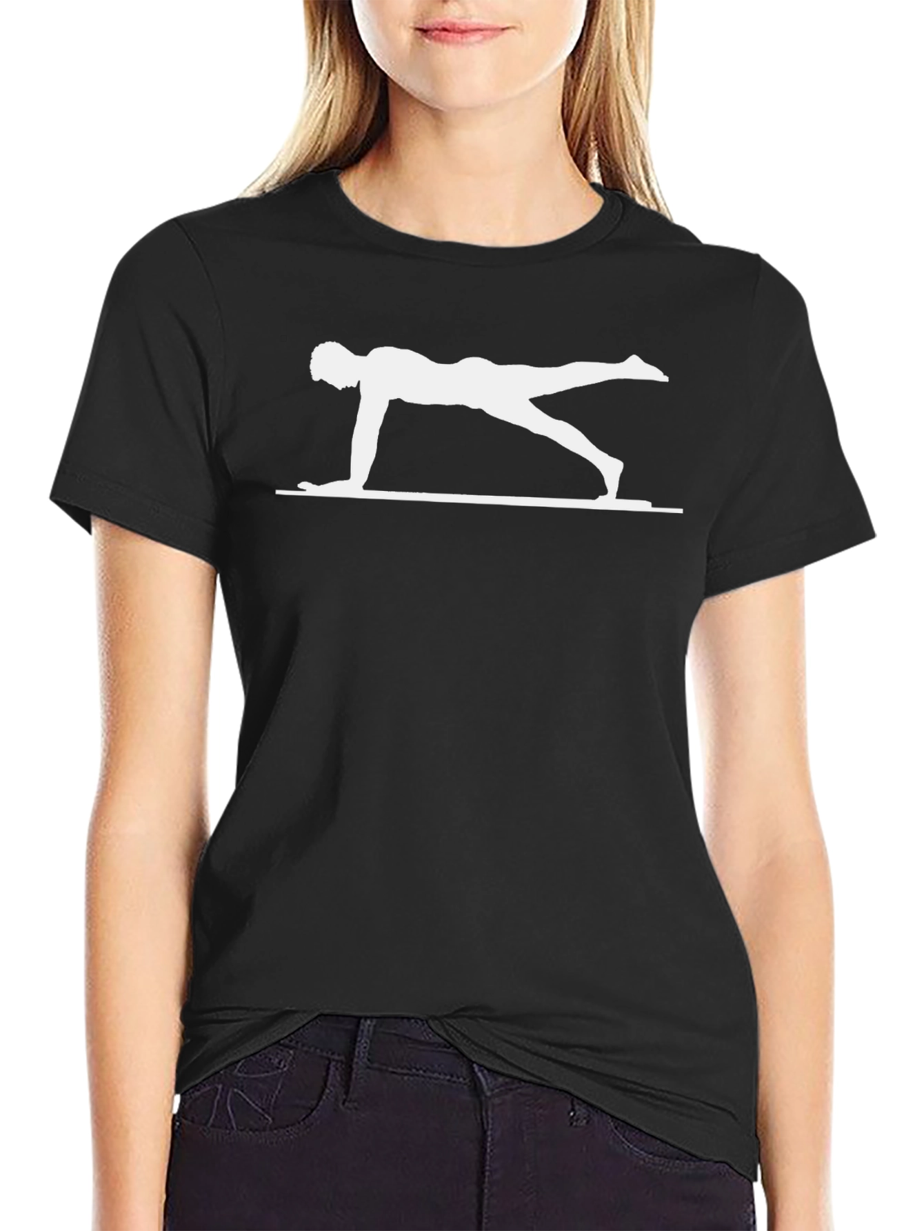 Yoga Pose Graphic T-Shirt - Black
