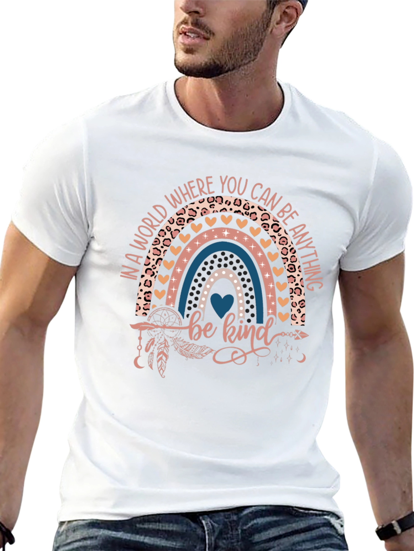 Be Kind Rainbow Graphic T-Shirt