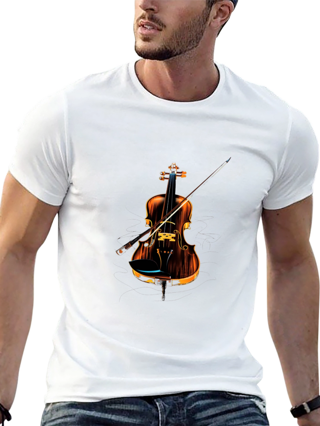Stylish Violin Graphic Tee - Music Lovers T-Shirt