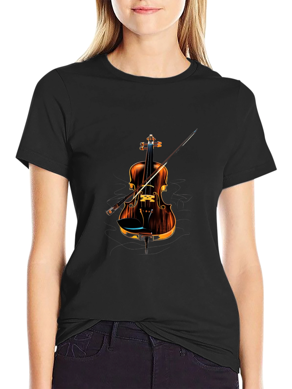 Stylish Violin Graphic Tee - Music Lovers T-Shirt