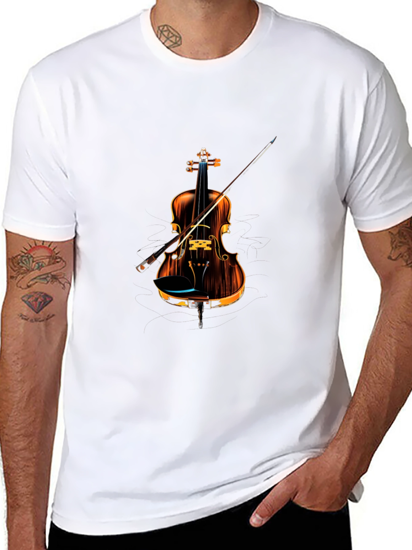 Stylish Violin Graphic Tee - Music Lovers T-Shirt