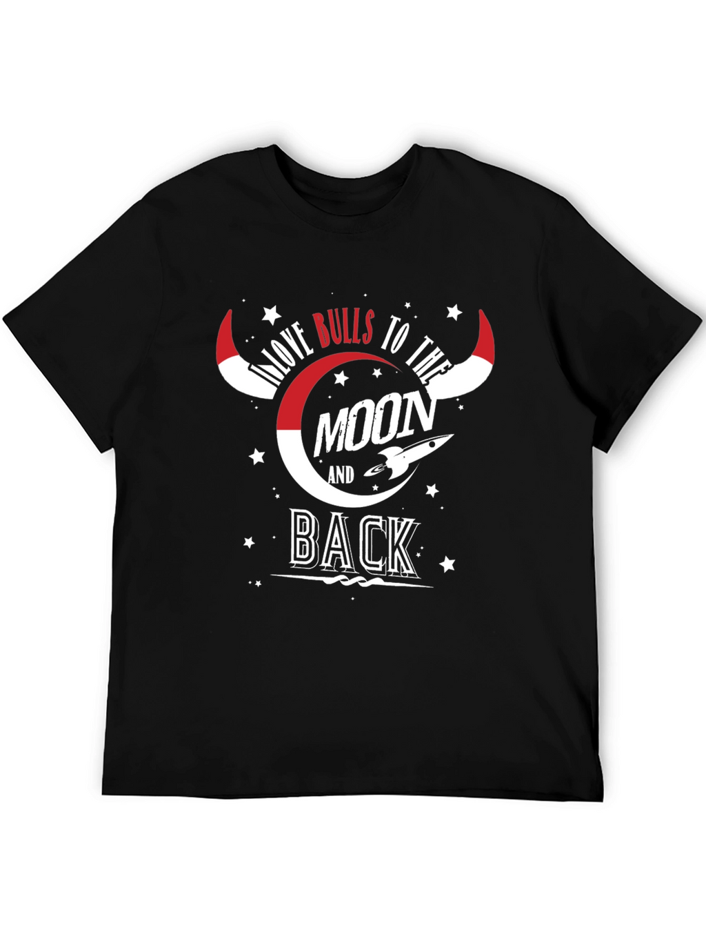 Love Bulls To The Moon And Back Black Tee