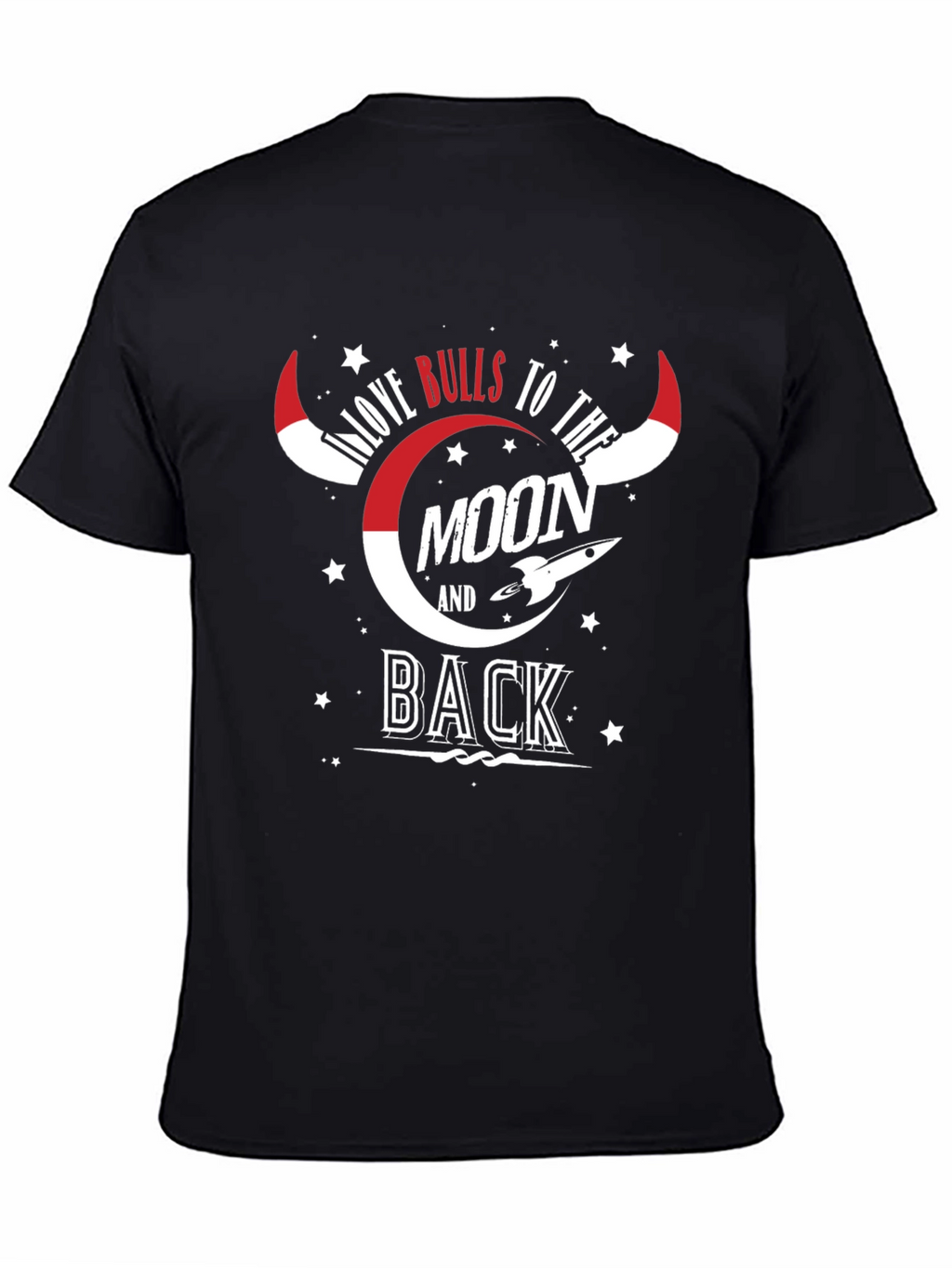Love Bulls To The Moon And Back Black Tee