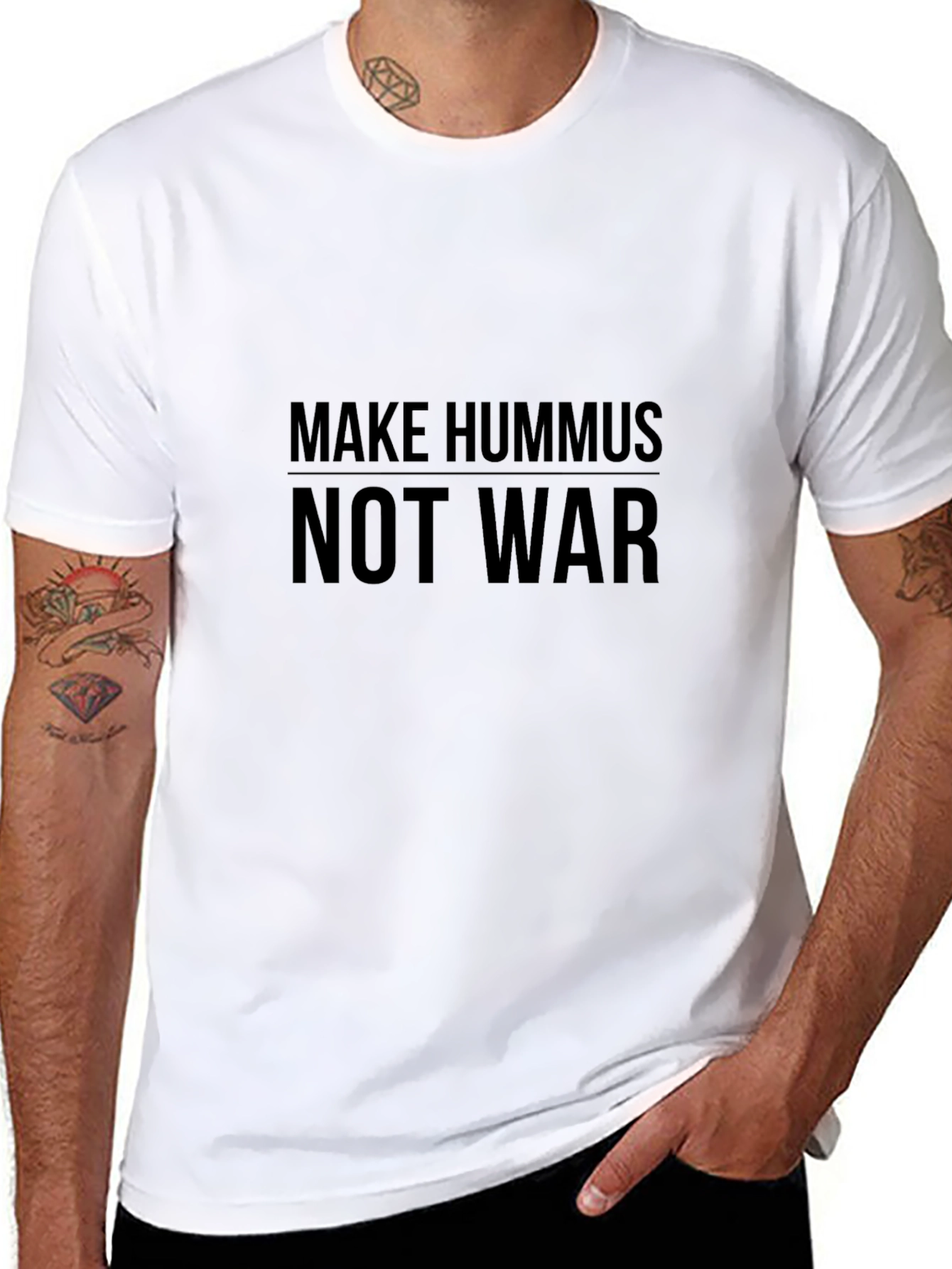 Make Hummus Not War Graphic Tee