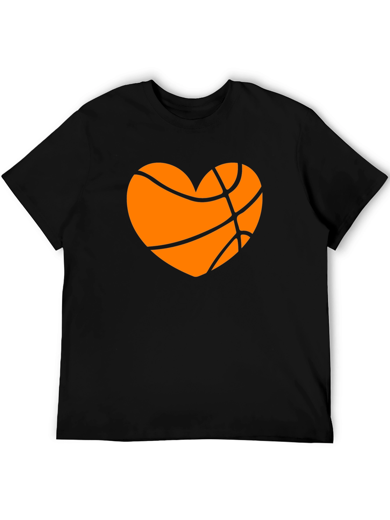 Basketball Heart Graphic Tee - Black T-Shirt