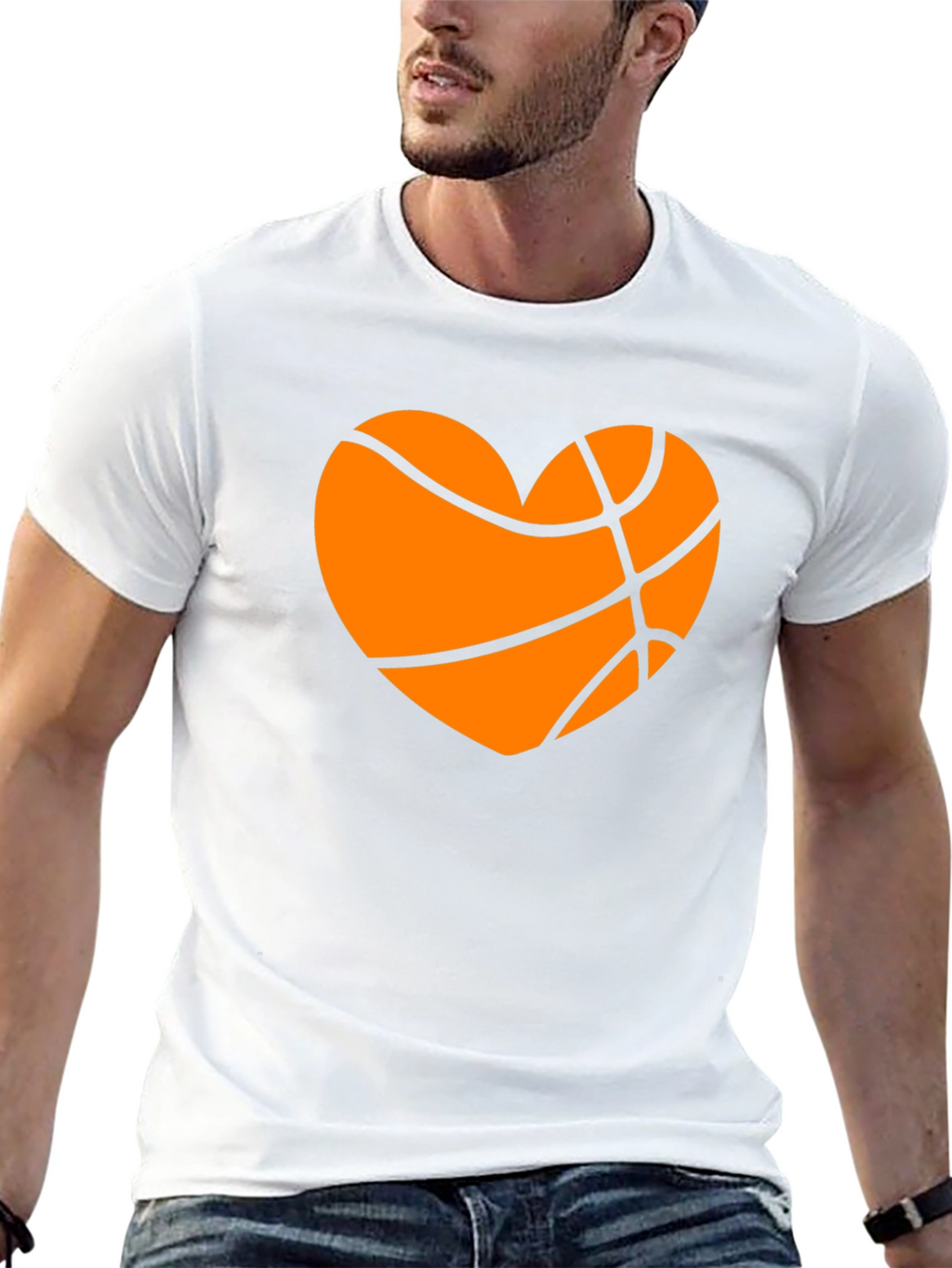 Basketball Heart Graphic Tee - Black T-Shirt