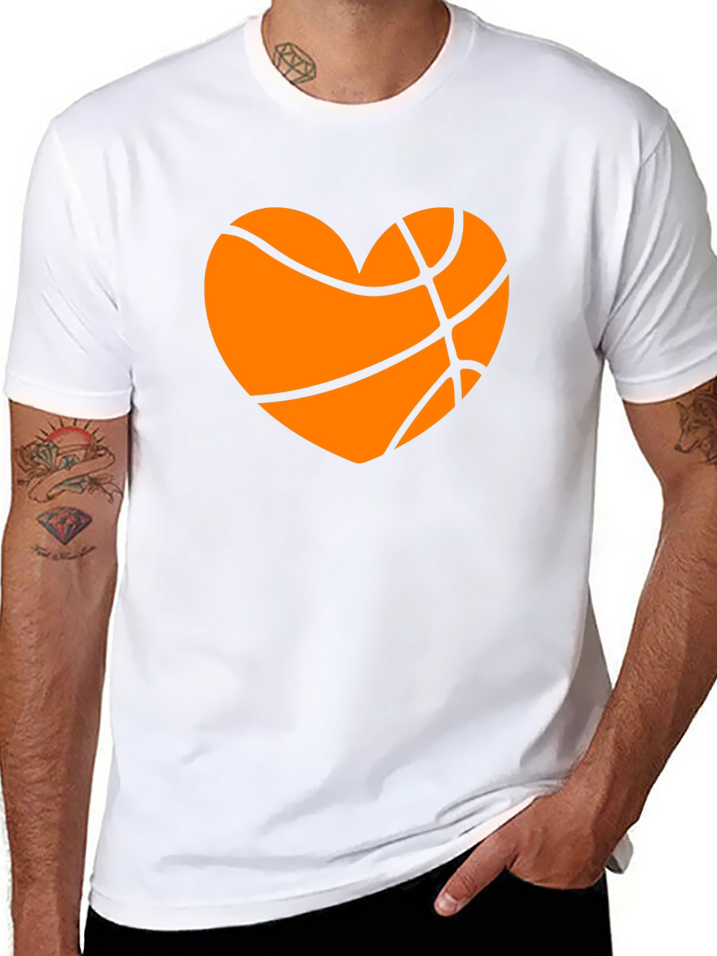 Basketball Heart Graphic Tee - Black T-Shirt