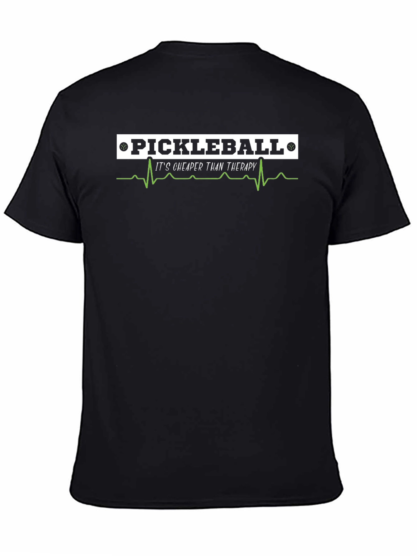 Pickleball Therapy Black T-Shirt