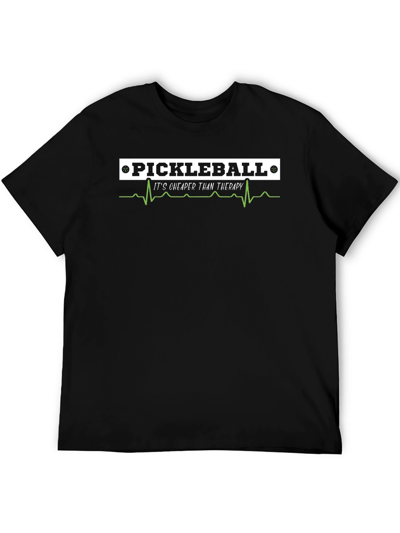Pickleball Therapy Black T-Shirt