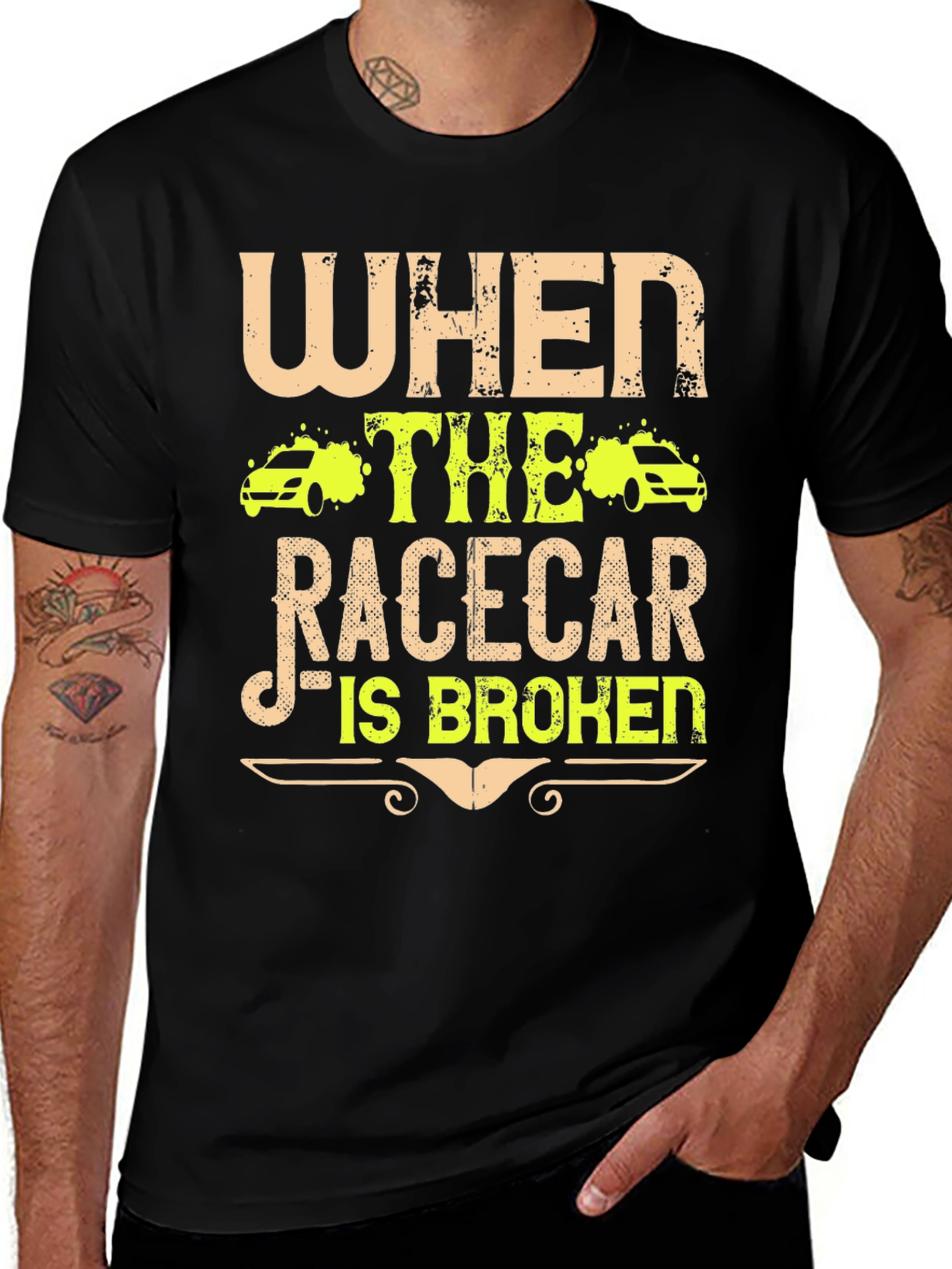 Racecar Broken T-Shirt - Funny Car Enthusiast Tee