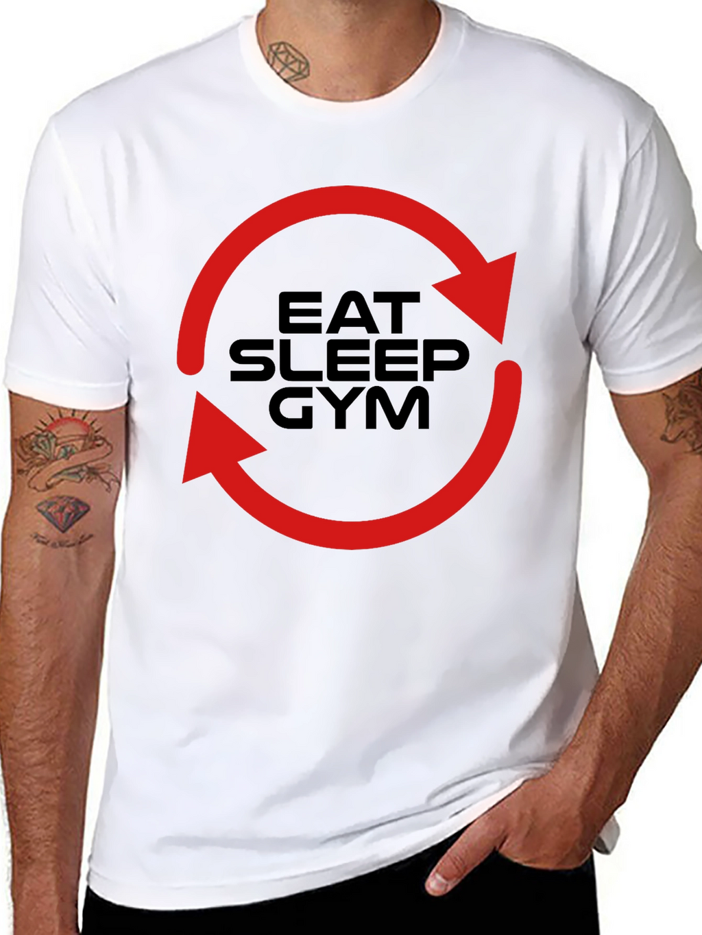 Eat Sleep Gym Cycle T-Shirt - Fitness Motivation