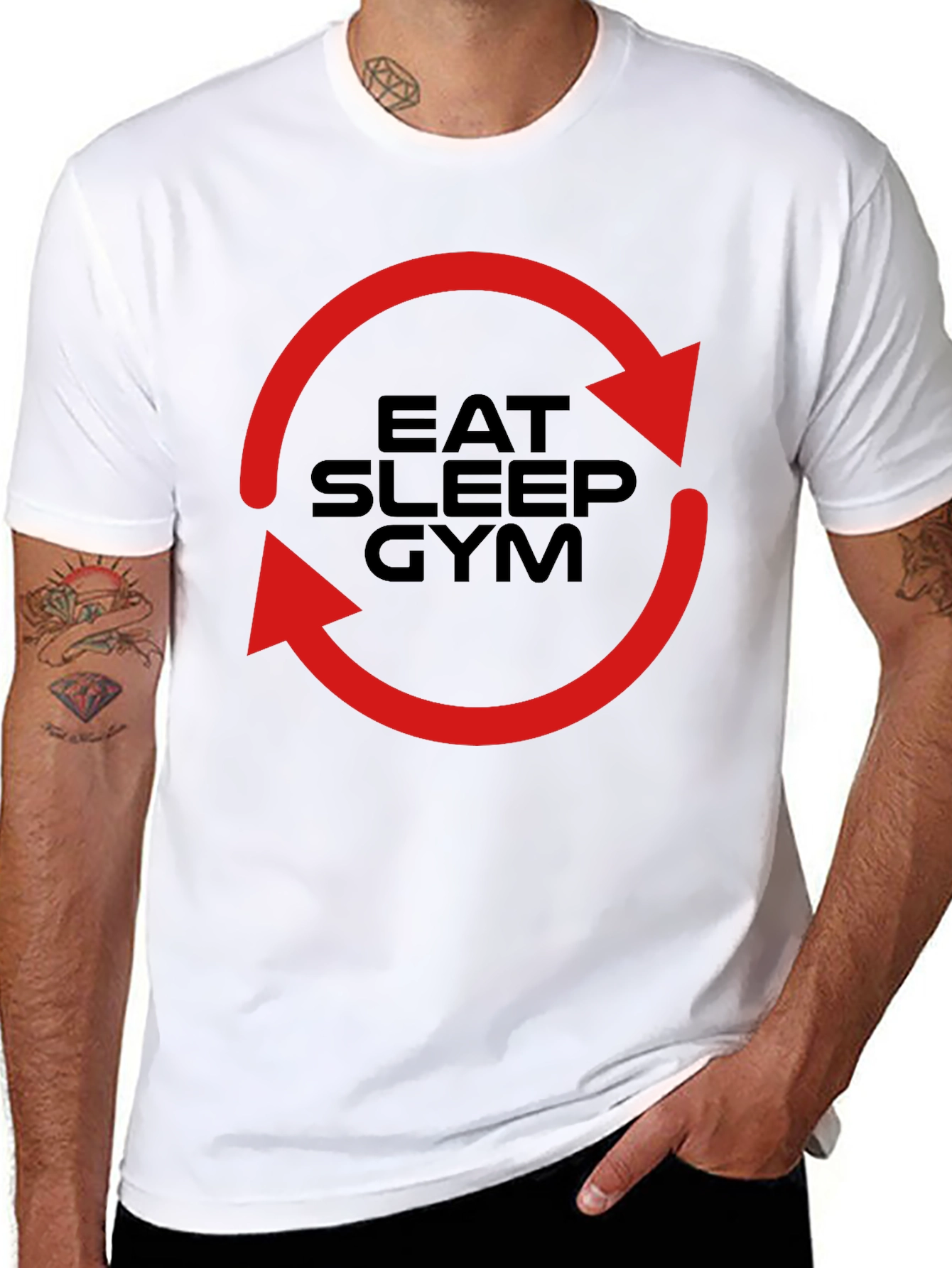 Eat Sleep Gym Cycle T-Shirt - Fitness Motivation