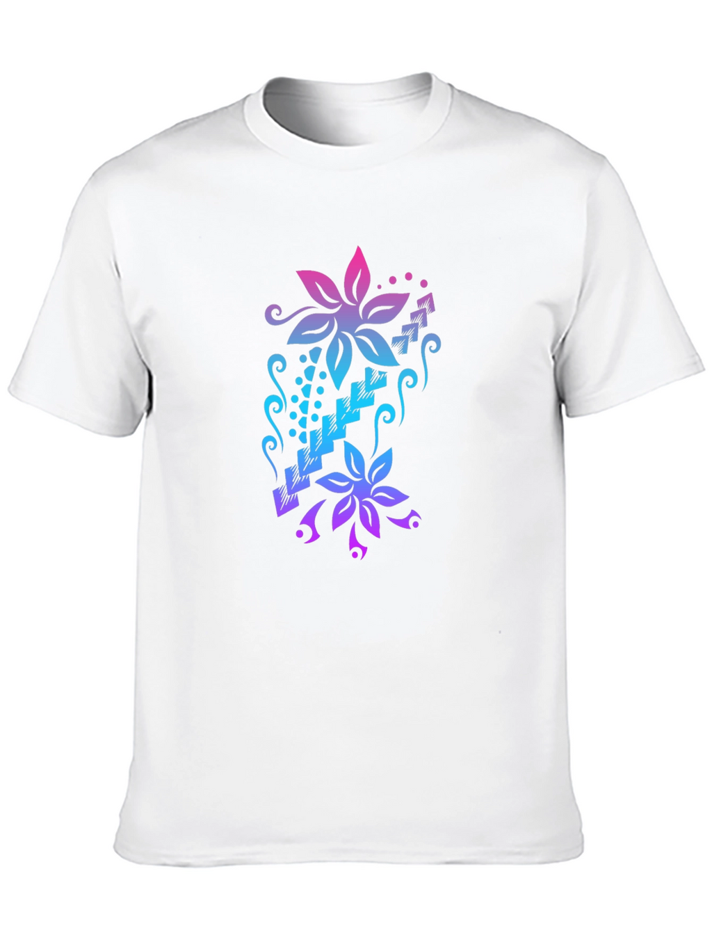Floral Cascade Black T-Shirt