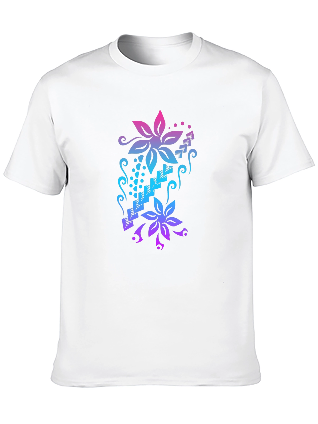 Floral Cascade Black T-Shirt