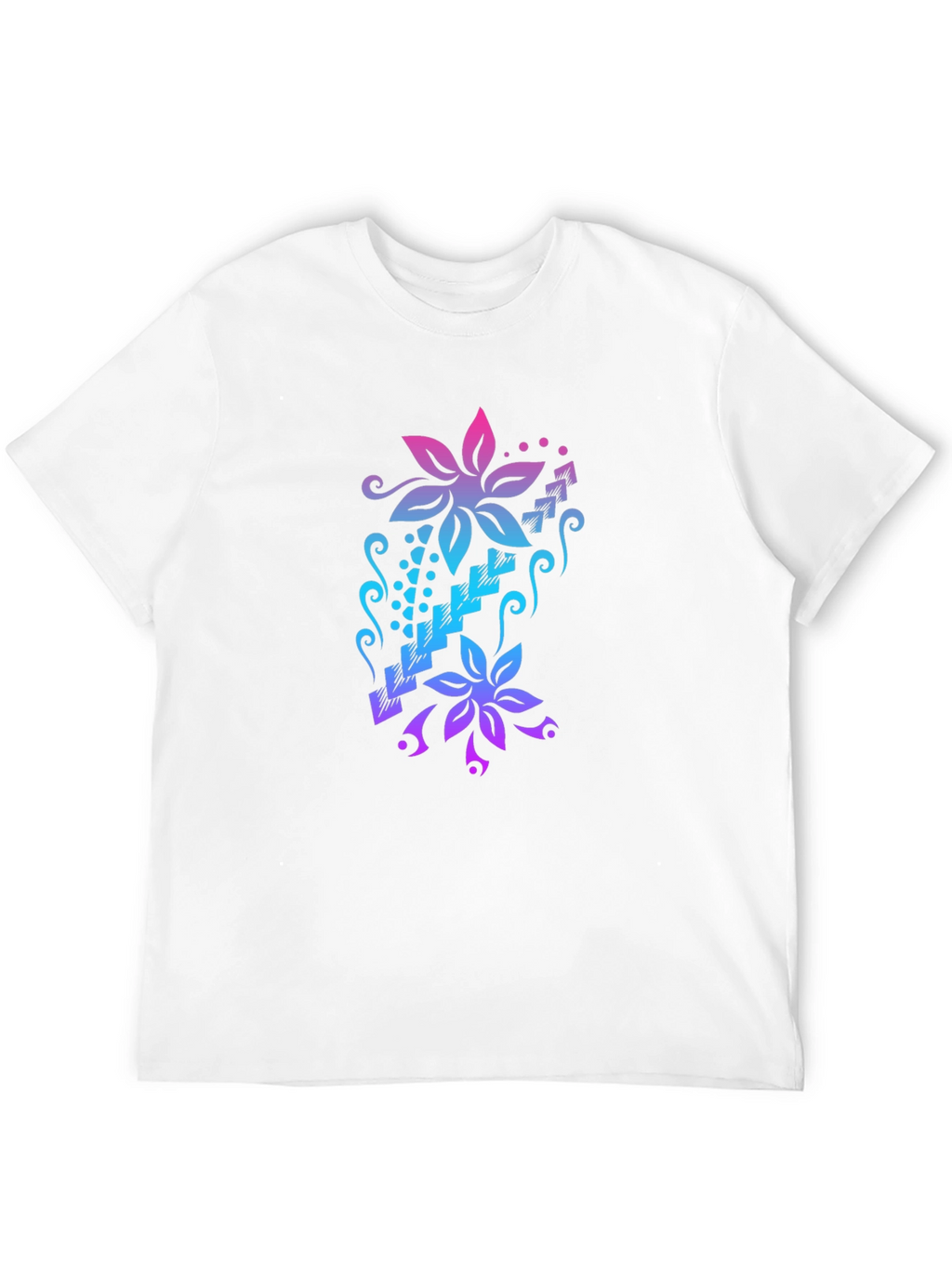Floral Cascade Black T-Shirt