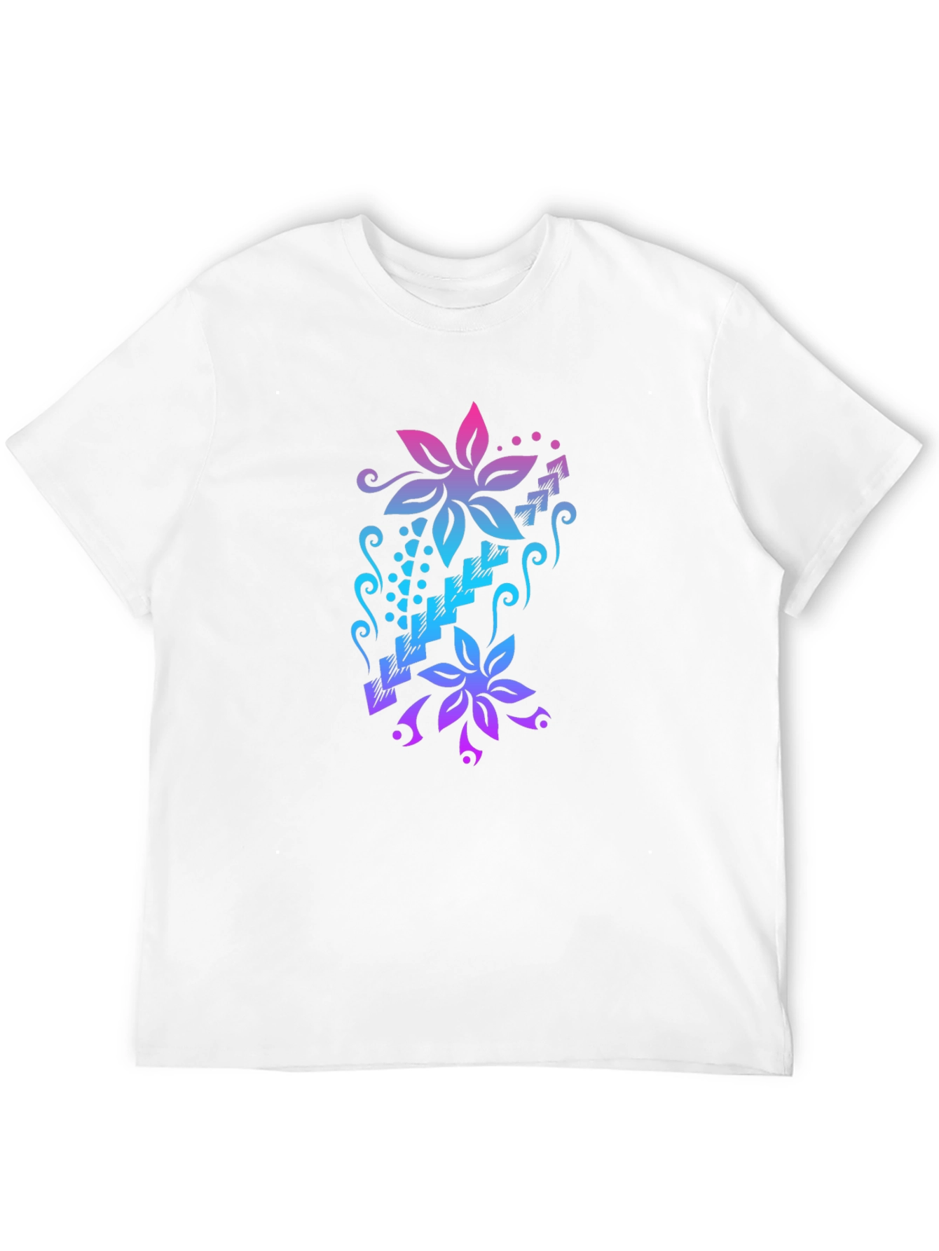 Floral Cascade Black T-Shirt