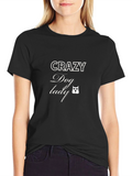 Crazy Dog Lady T-Shirt - Black Short Sleeve