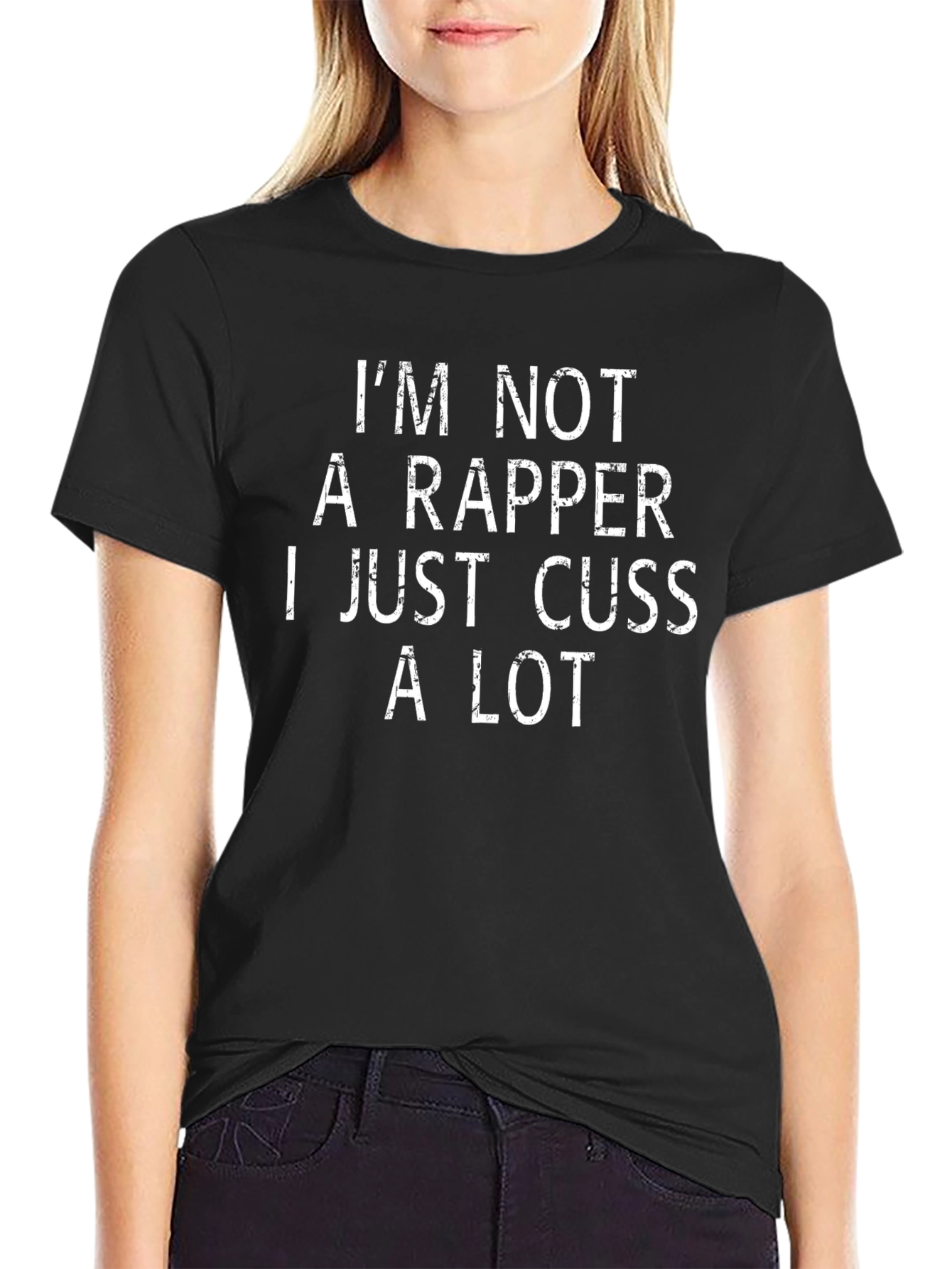 Funny Not a Rapper Graphic Tee - Black T-Shirt