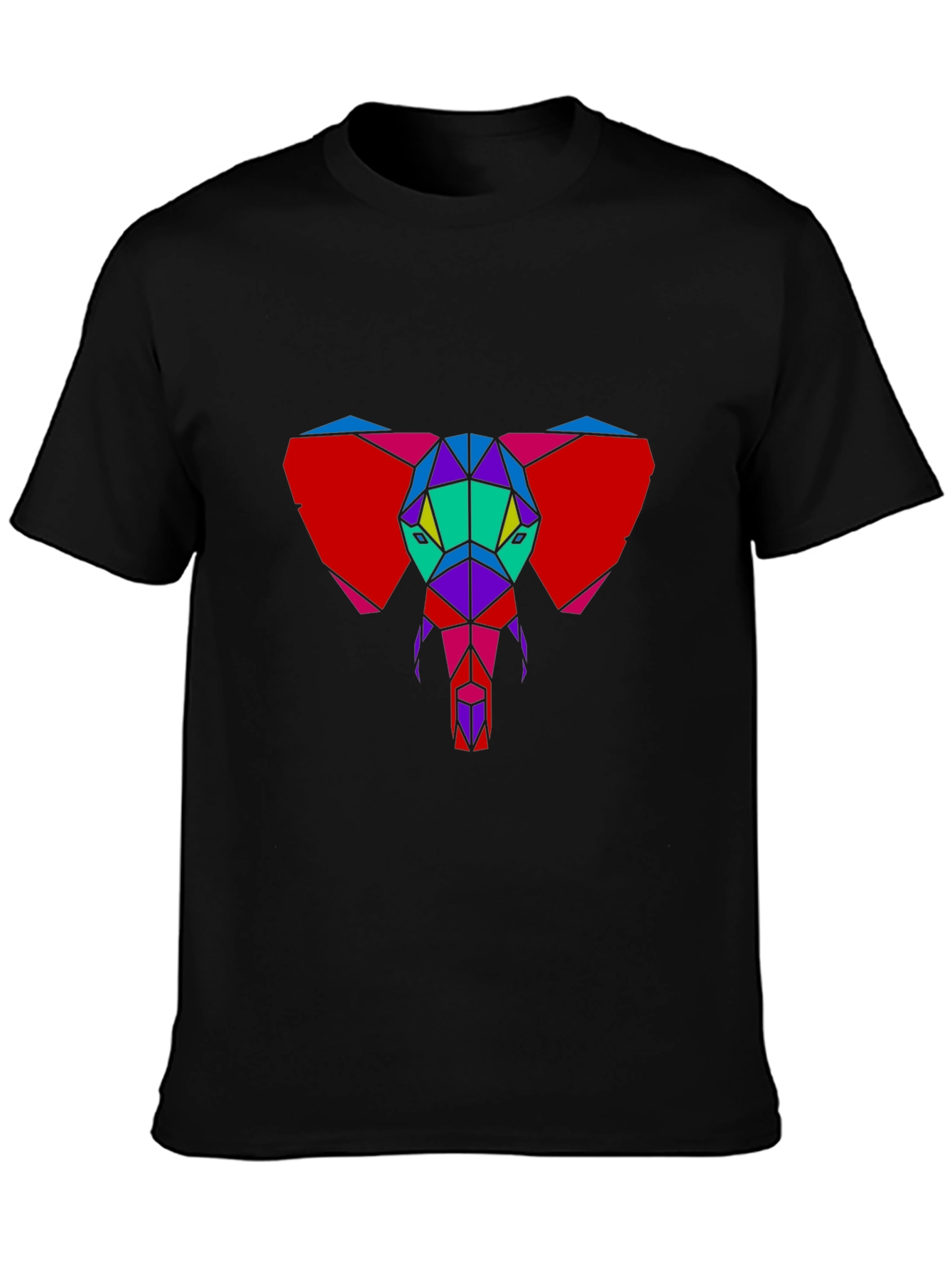 Geometric Elephant Graphic Tee - Unique Design