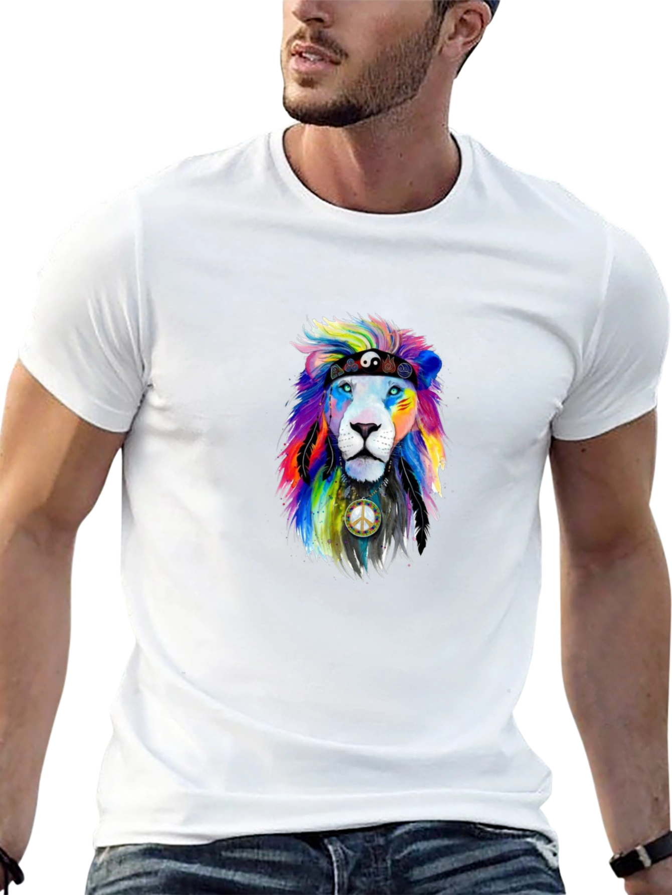 Peace Lion Graphic Tee - Black T-Shirt