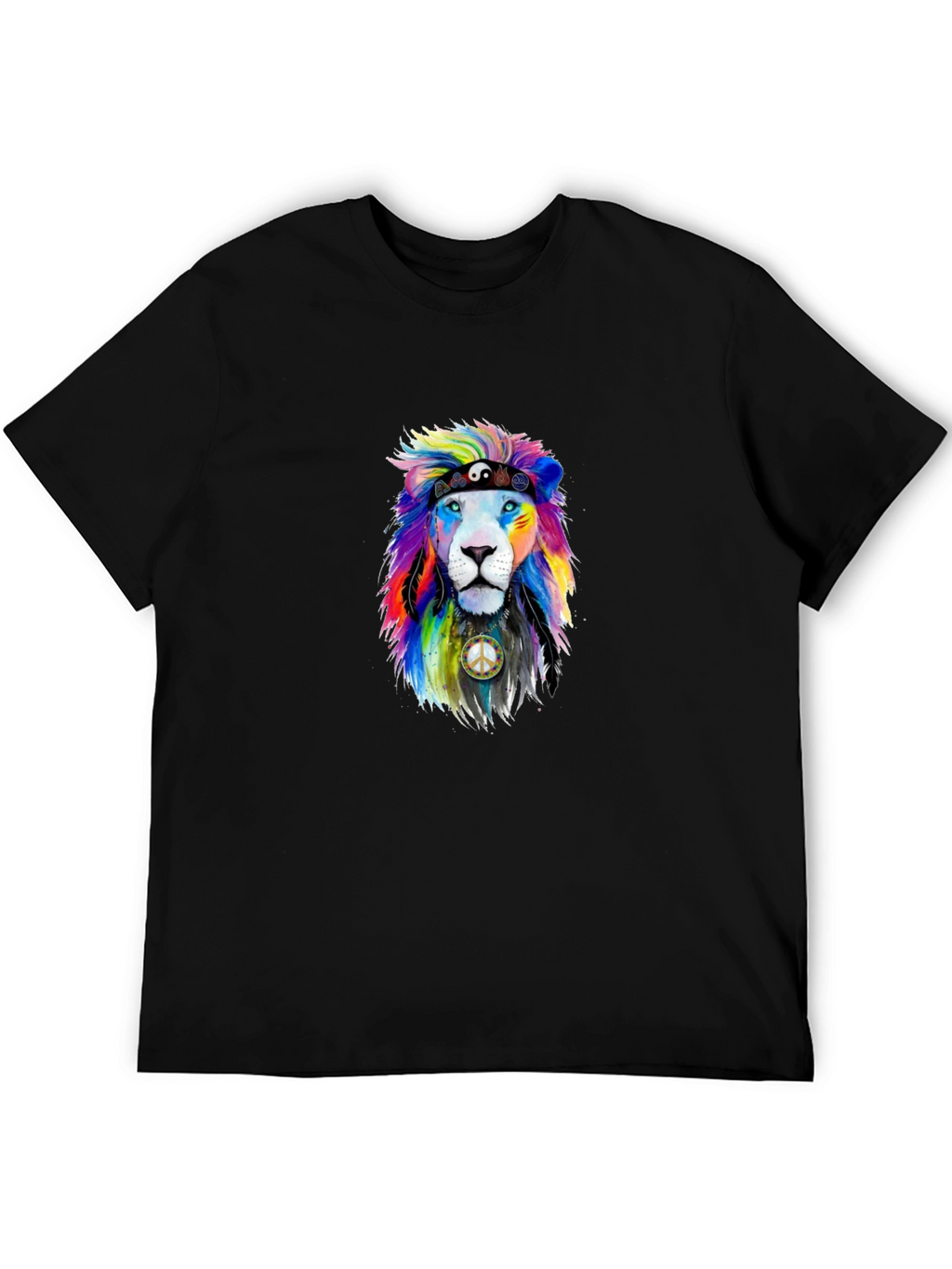 Peace Lion Graphic Tee - Black T-Shirt