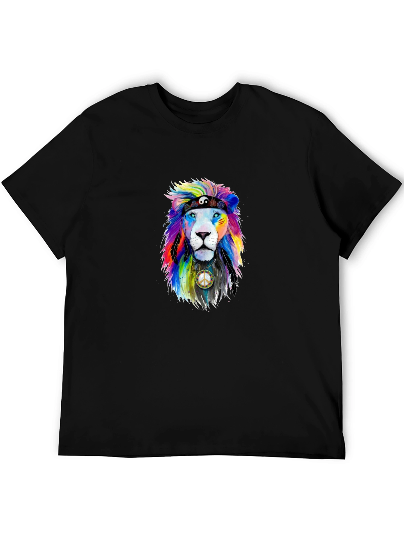 Peace Lion Graphic Tee - Black T-Shirt