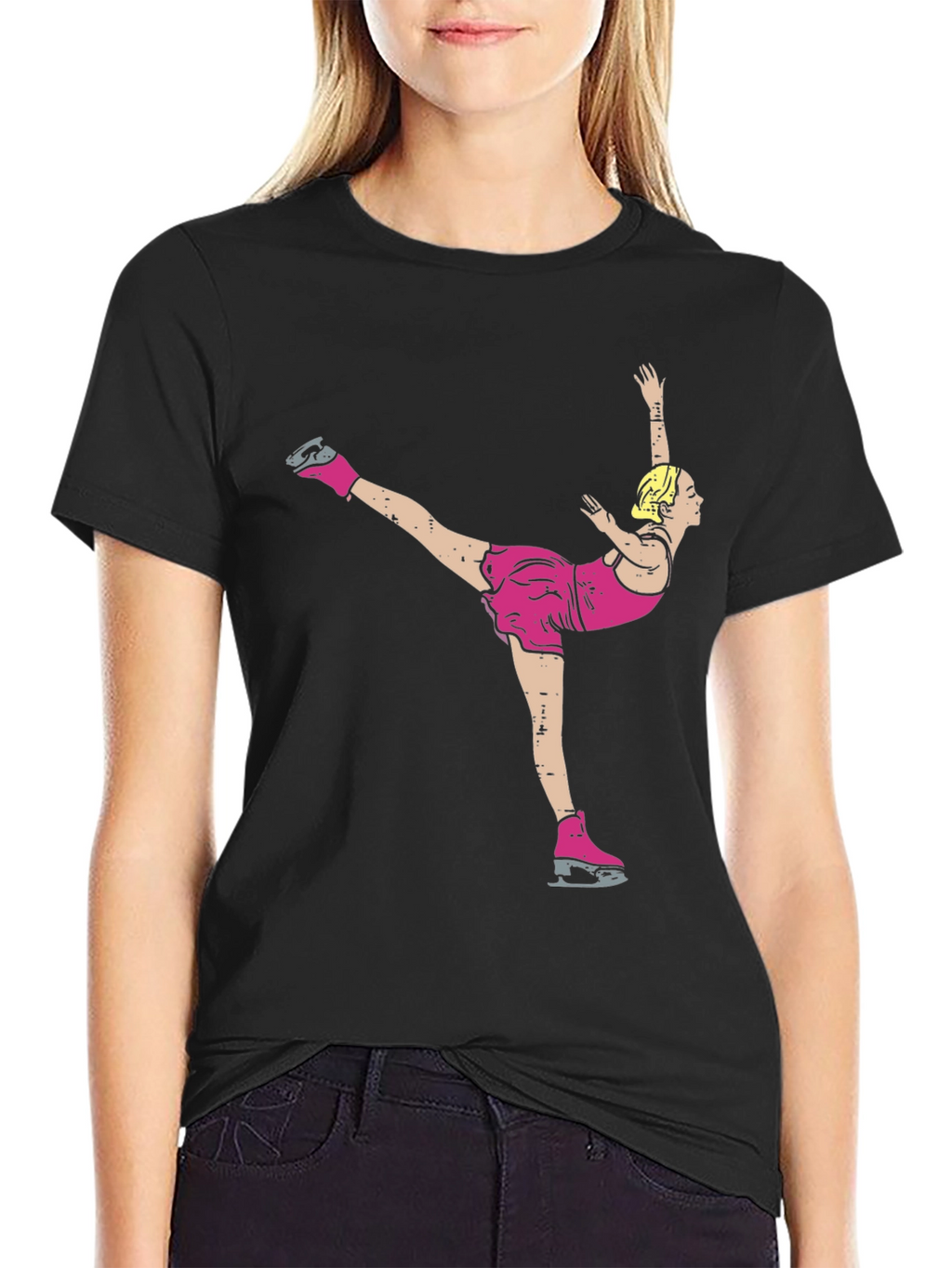 Figure Skater Graphic T-Shirt - Black