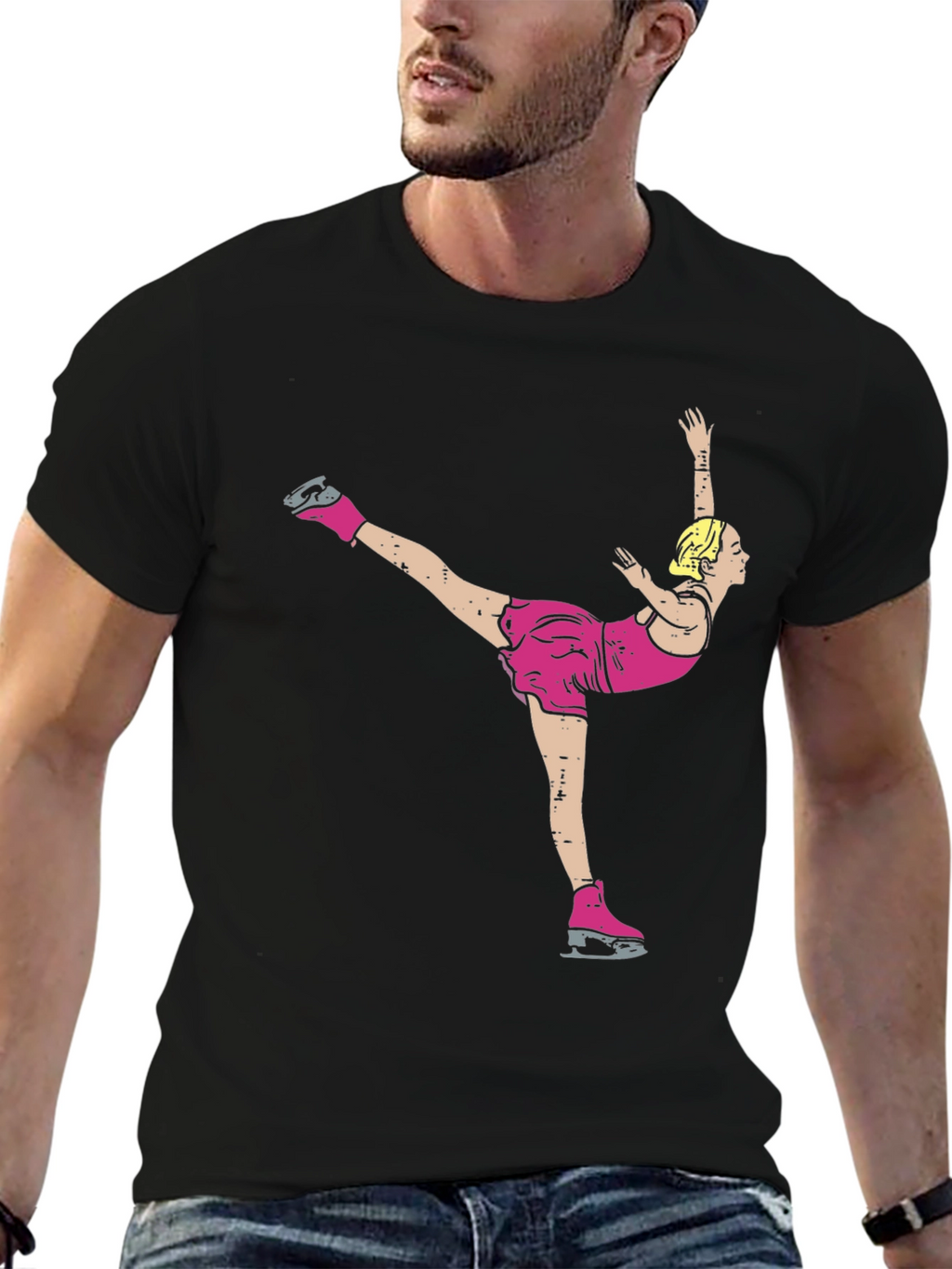 Figure Skater Graphic T-Shirt - Black