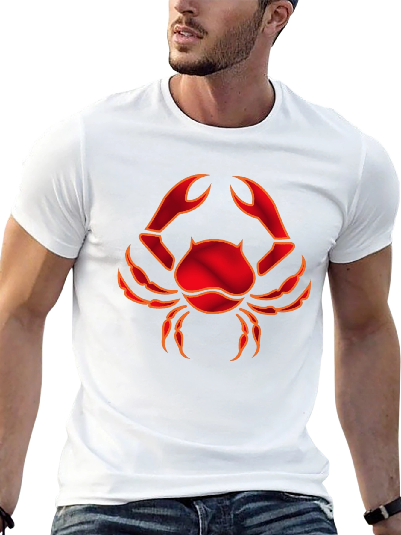 Red Crab Graphic Black T-Shirt
