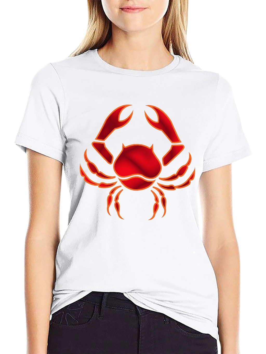 Red Crab Graphic Black T-Shirt