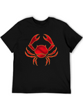 Red Crab Graphic Black T-Shirt