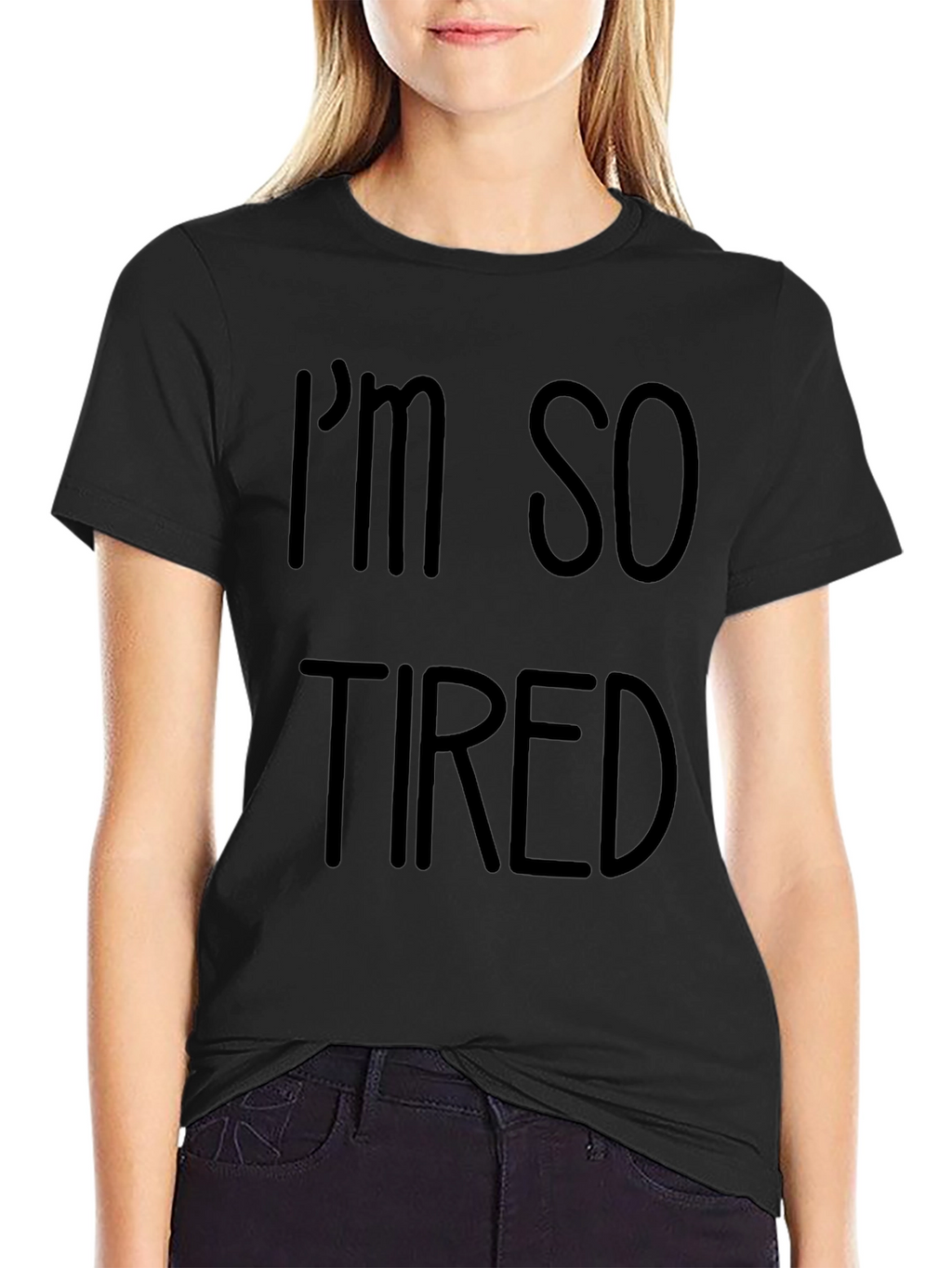Im So Tired Black Tee