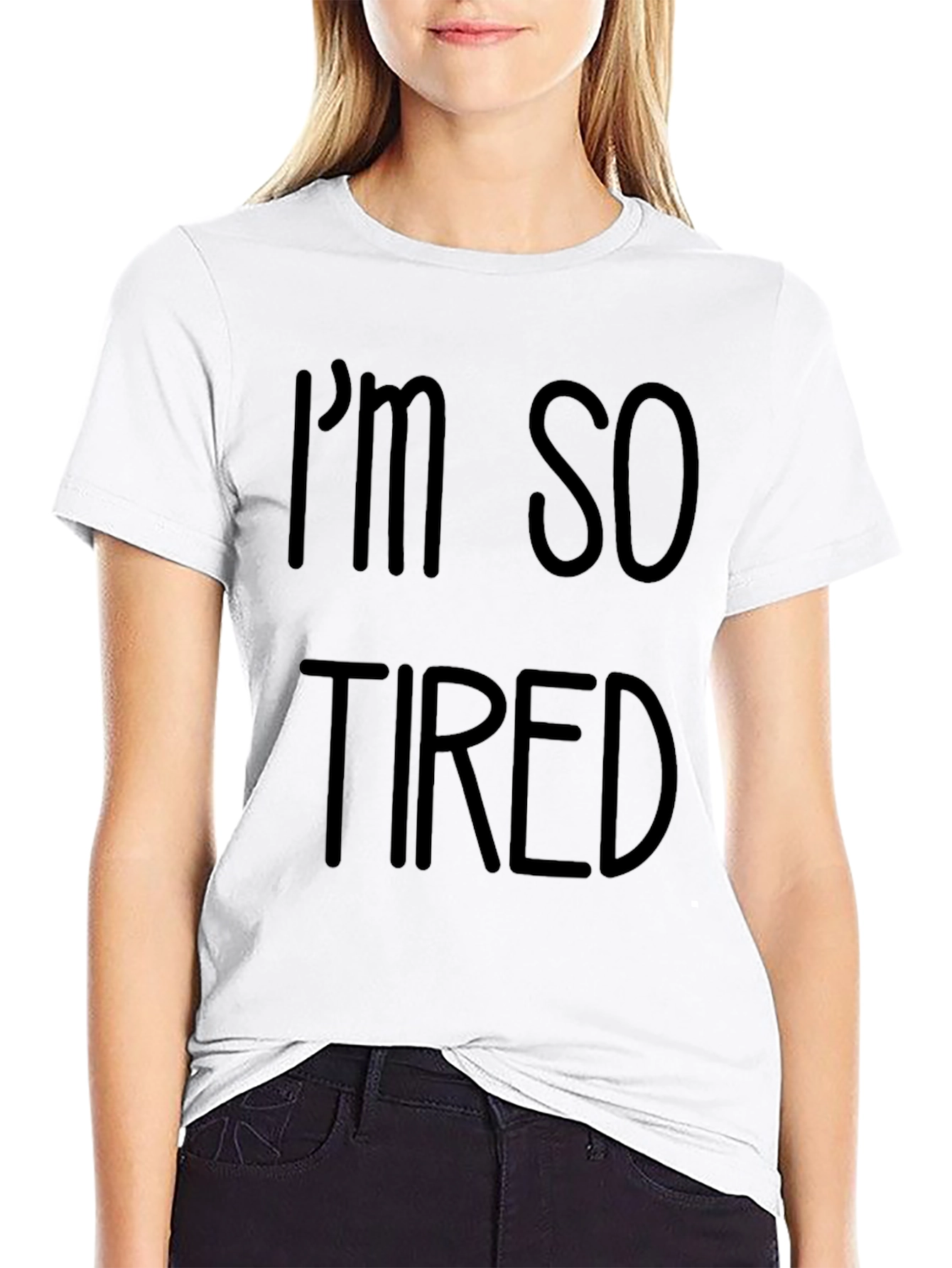 Im So Tired Black Tee