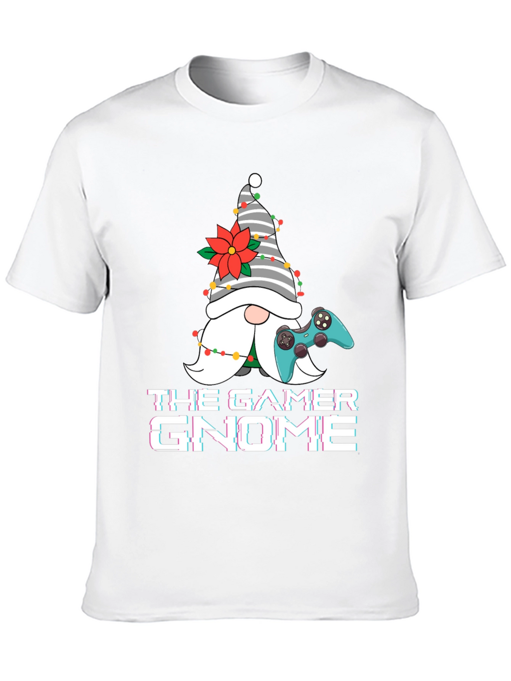 Gamer Gnome Christmas Graphic Tee