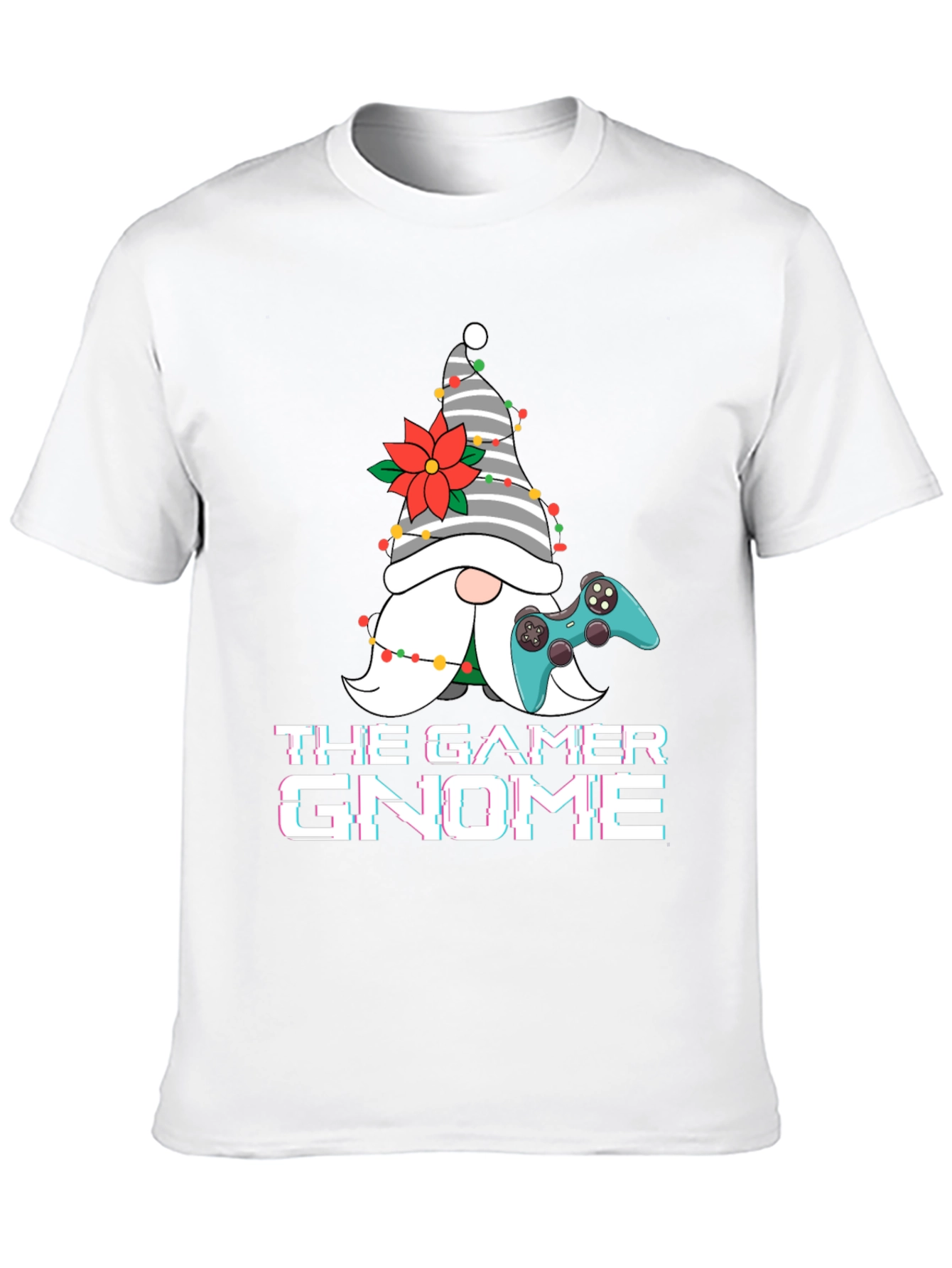 Gamer Gnome Christmas Graphic Tee
