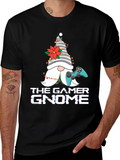 Gamer Gnome Christmas Graphic Tee