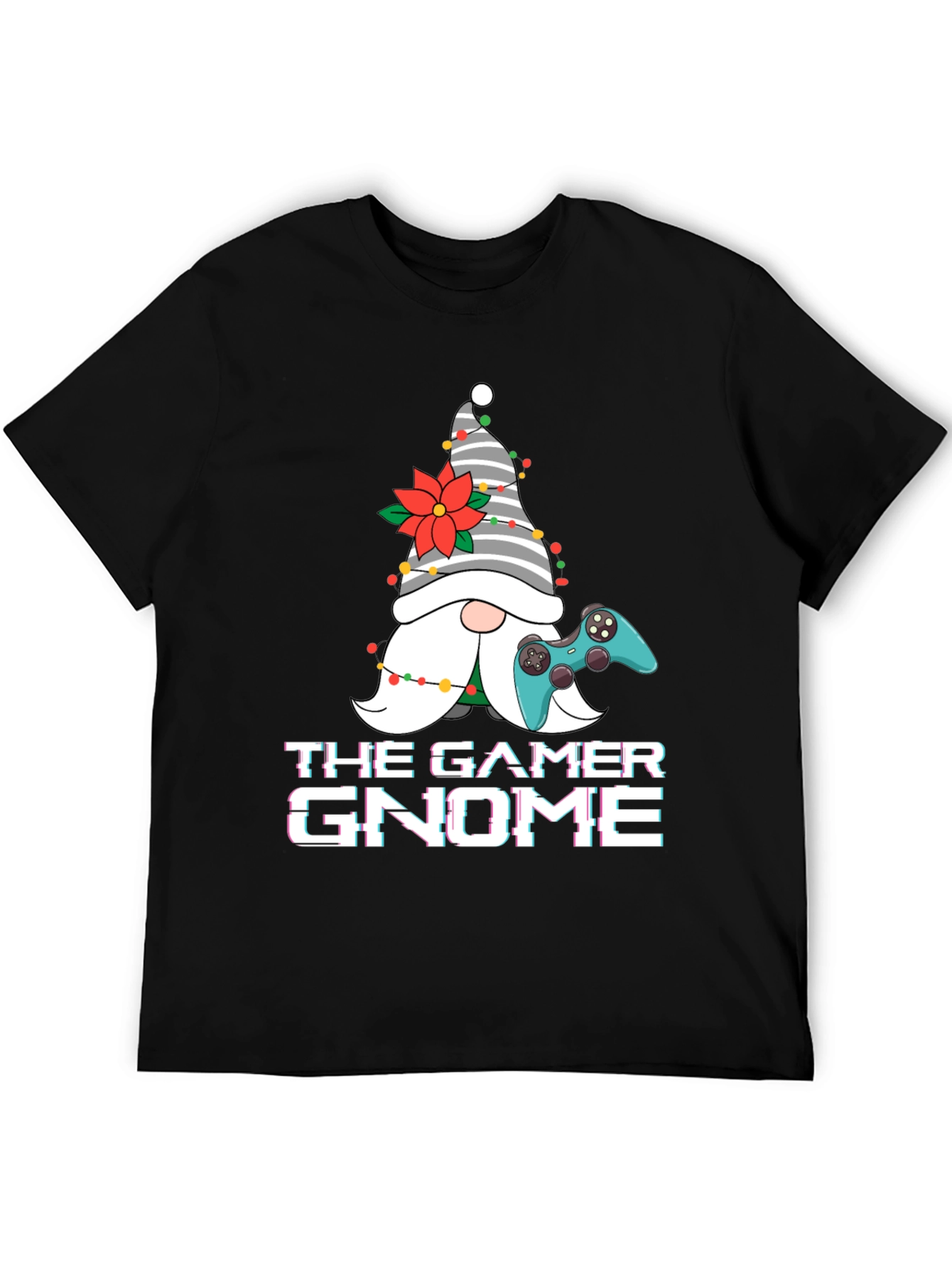 Gamer Gnome Christmas Graphic Tee