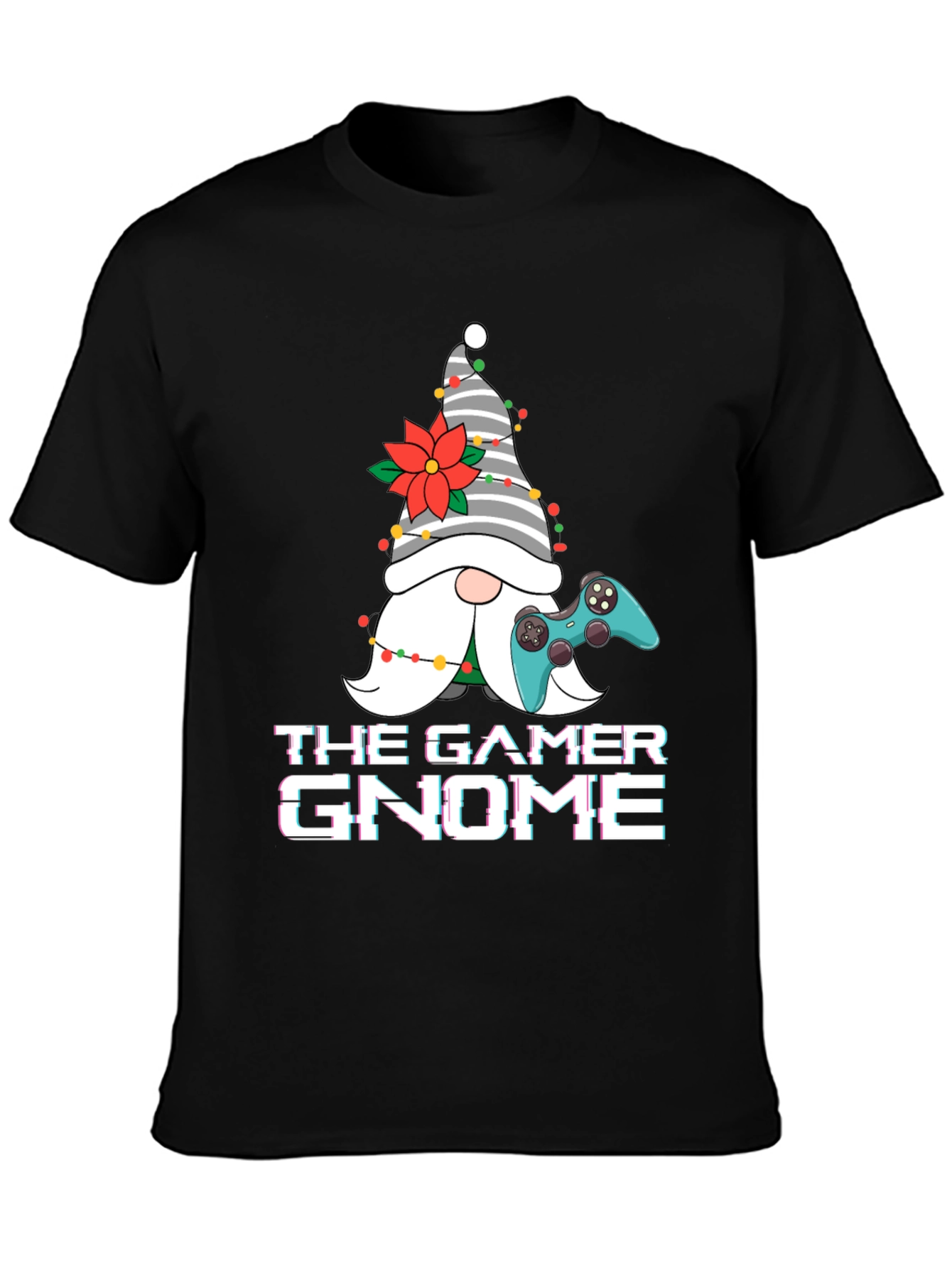 Gamer Gnome Christmas Graphic Tee
