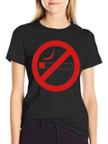 No Smoking Graphic Tee - Black Cotton Casual T-Shirt